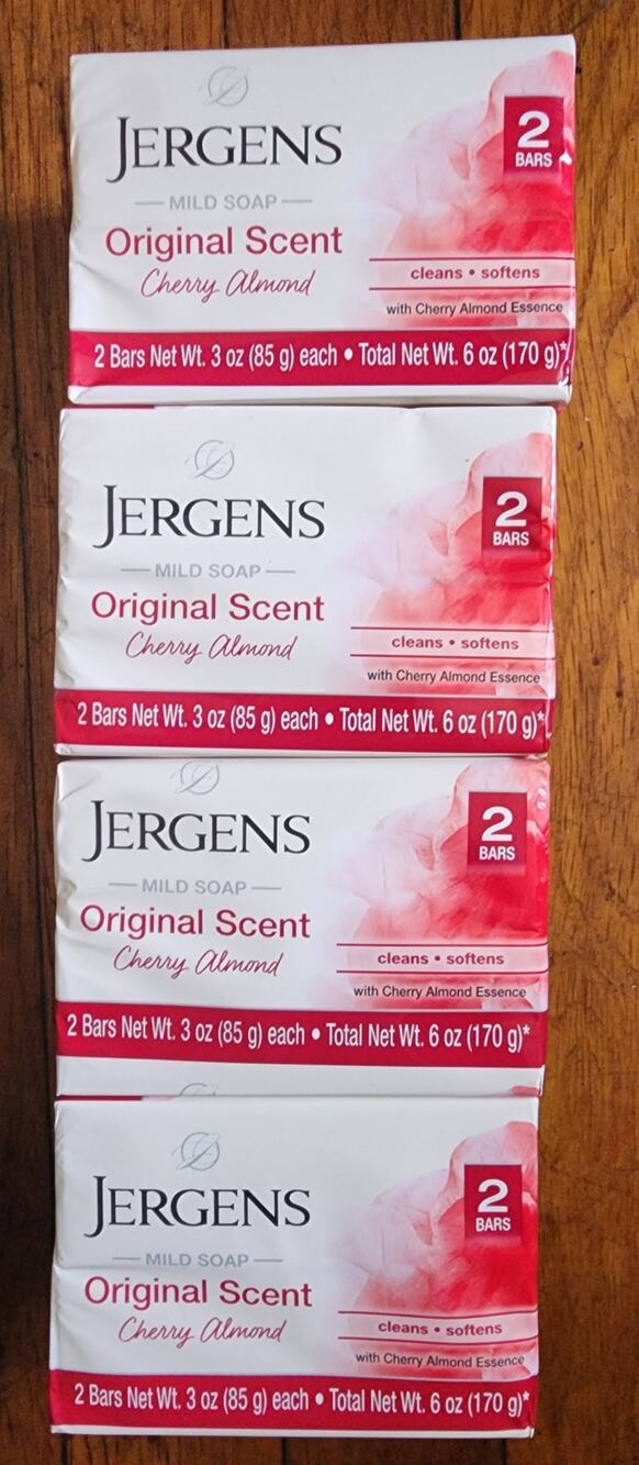 Jergens Mild Soap Original Cherry Almond 3 oz Bars – DISCONTINUED – NEW & SEALED